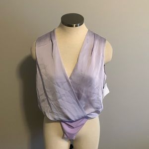 NWT SATIN SLEEVELESS BODYSUIT BY FAVORITE DAUGHTER